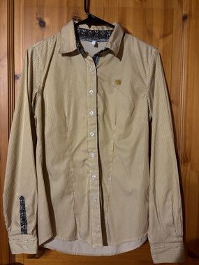 Cinch Men's Gold & White Striped Button-Down Shirt western top
